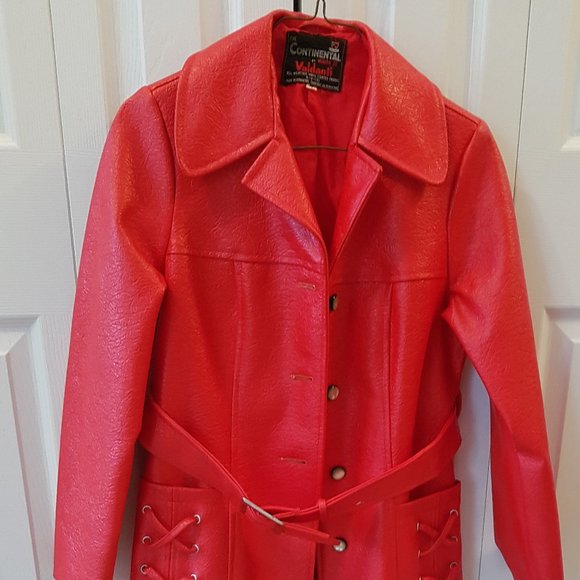 Vintage Continental red mid-length jacket - Picture 1 of 8